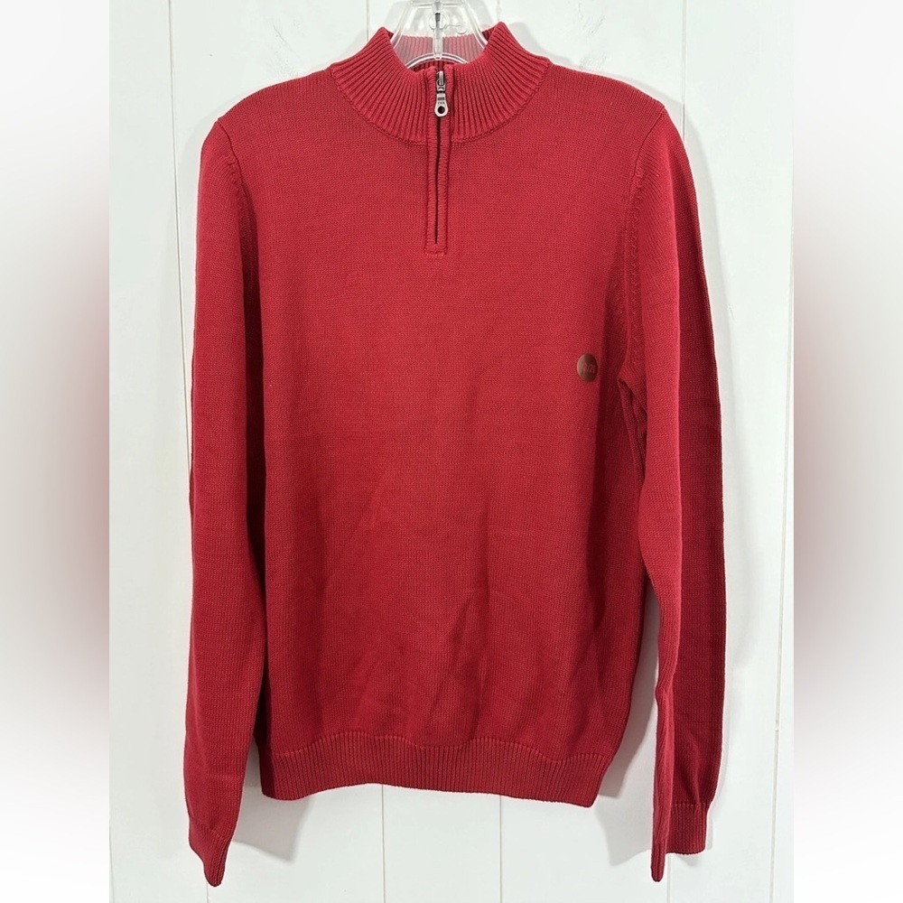 NWT Class Club Sweater Boys Youth Size 18/20 Red 1/4 Zip Pullover Mock Neck - Picture 1 of 8